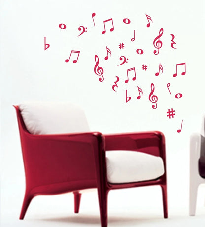 hot selling 28 Vinyl MUSIC Musical NOTES Variety Pack Wall Decor Decal Sticker On Wall