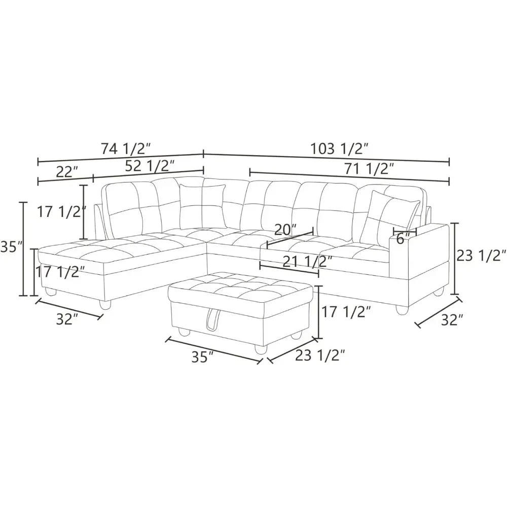 L Shaped Couch,  Sectional Couches for Living Room