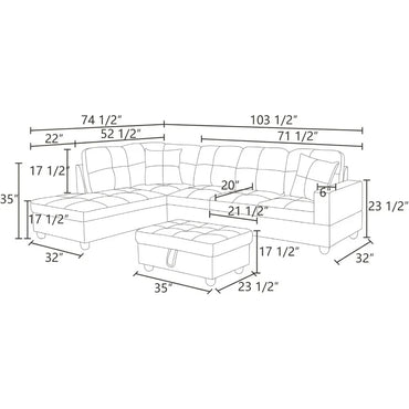 L Shaped Couch,  Sectional Couches for Living Room