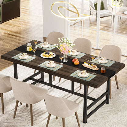 Tribesigns Wooden Dinning Table for 6 People, Rectangular Dinning Room Table