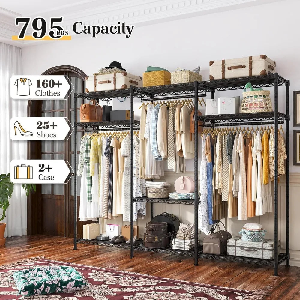 Clothes Rack Heavy Duty Clothing Rack Load 795LBS Clothing Racks