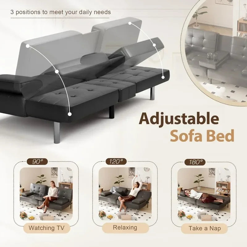 Convertible Folding Futon Sofa Bed Sleeper Couch for Living Room