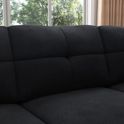 Convertible Sectional Sofa Velvet L Shaped Couch Reversible 4 Seat