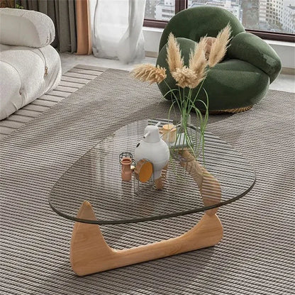 Nordic Tempered Transparent Glass Coffee Tables Living Room Small