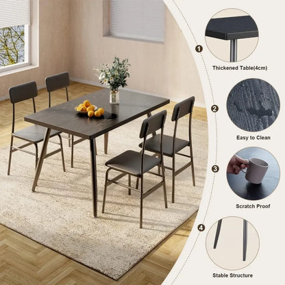 Kitchen Dining Table with 4 Chairs for Small Space Dinning Tables and Chairs