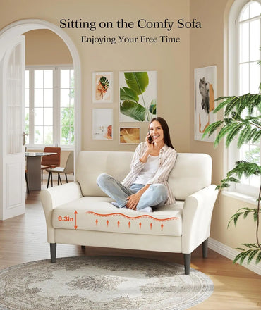 48" Comfy Loveseat Sofa with 21in Extra Deep Seats