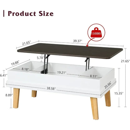 Easy-to-Assembly Coffee Table With Large Hidden Storage