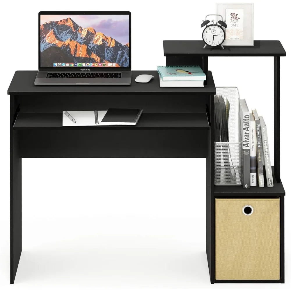 Room Desk to Study Black/Brown Econ Multipurpose Home Office Computer Writing Desk