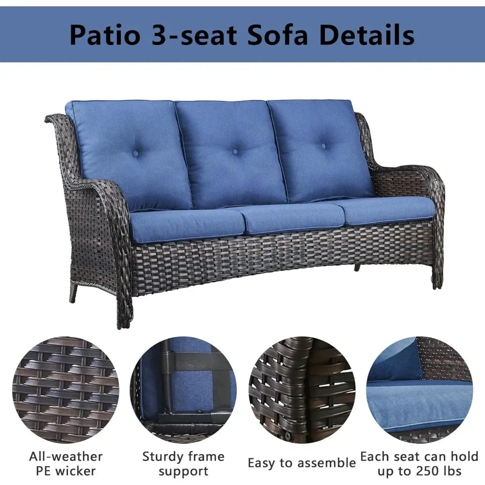 Wicker Outdoor Furniture Patio Furniture Set, Rattan Sofa