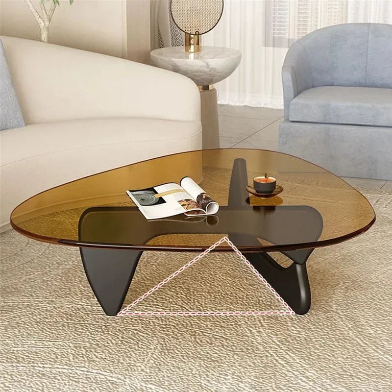 Nordic Tempered Transparent Glass Coffee Tables Living Room Small