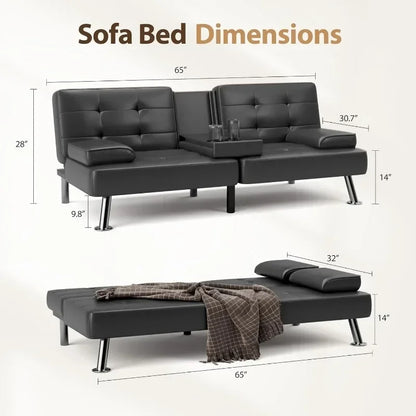 Convertible Folding Futon Sofa Bed Sleeper Couch for Living Room