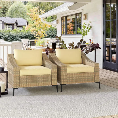 PE Rattan Sectional L-Shaped Sofa with Coffee Table for Poolside