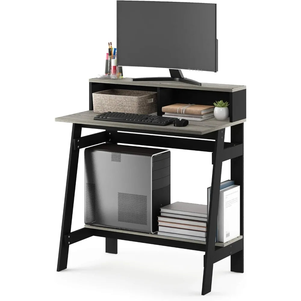 Simplistic A Frame Computer Desk, Black/French Oak Grey