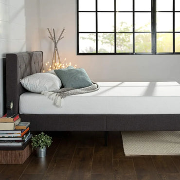 Upholstered Platform Bed Frame Wood Slat Support Mattress Foundation