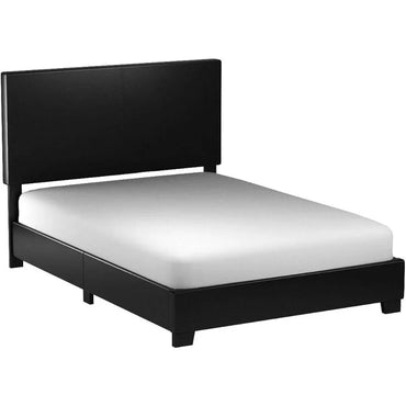 Upholstered Panel Bed in Black King Size Bed Frame Bedroom Furniture