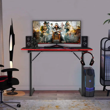 39" Gmaing Desk Computer Gaming Desk Z Shaped Gaming Workstation