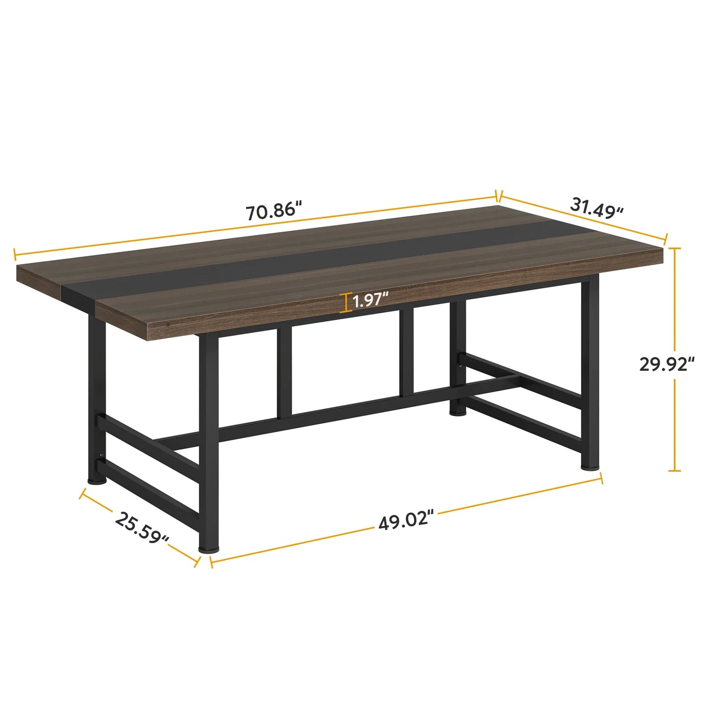 Tribesigns Wooden Dinning Table for 6 People, Rectangular Dinning Room Table