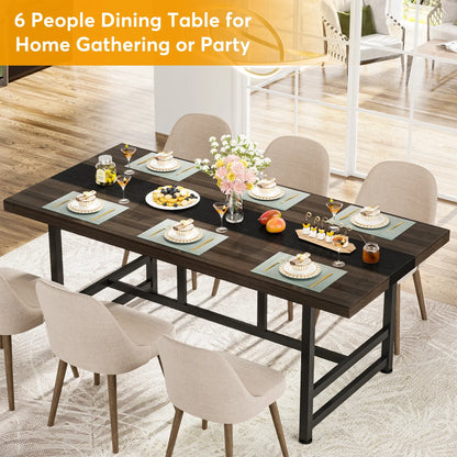 Tribesigns Wooden Dinning Table for 6 People, Rectangular Dinning Room Table