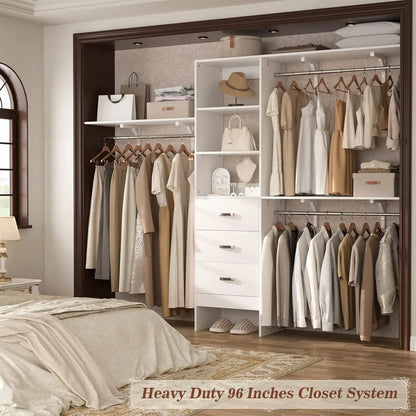 Adjustable Metal Wire Shelving, Expandable Organization System,Wardrobe Closet for Home