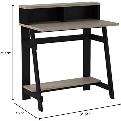 Simplistic A Frame Computer Desk, Black/French Oak Grey