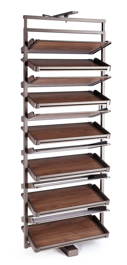 Wooden Cloakroom 360-degree Shoe Cabinet Shelf Swivel Multifunctional Telescopic Shoe Rack
