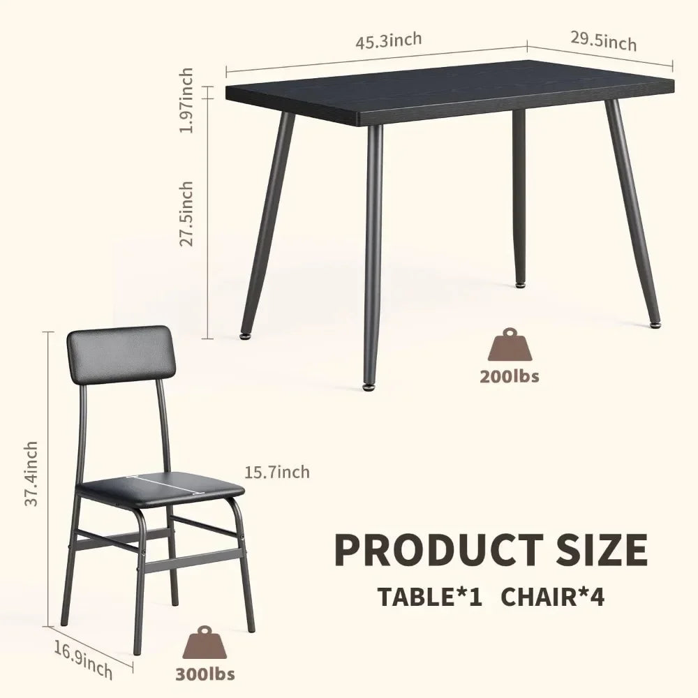 Kitchen Dining Table with 4 Chairs for Small Space Dinning Tables and Chairs