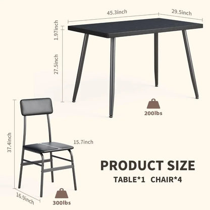 Kitchen Dining Table with 4 Chairs for Small Space Dinning Tables and Chairs