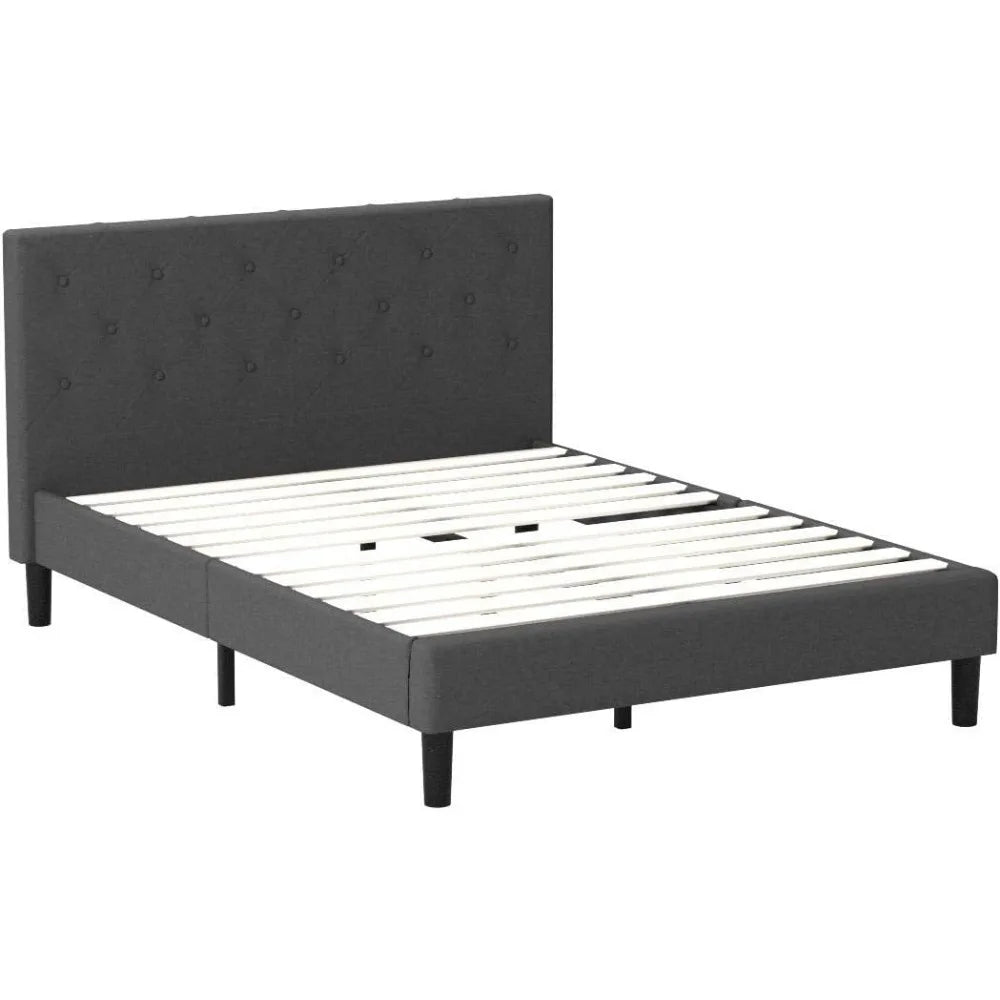 Shalini Upholstered Platform Bed Frame / Mattress Foundation / Wood Slat Support