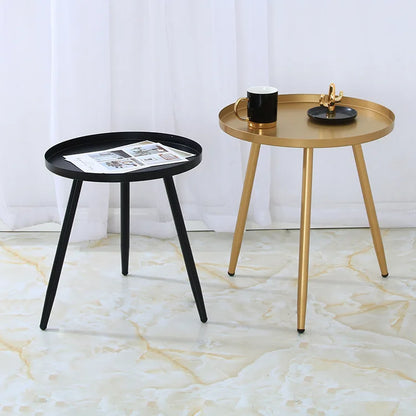 Folding Round Coffee Table Iron Sofa Small Side Table Hotel Bedside Table