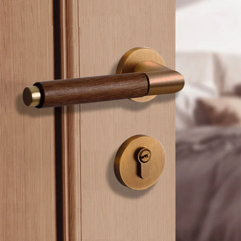 Silent Room Door Lock Bedroom,living Room Wooden Door Locks Household Door Lock Hardware Accessories Home Accessories with Key