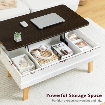 Easy-to-Assembly Coffee Table With Large Hidden Storage