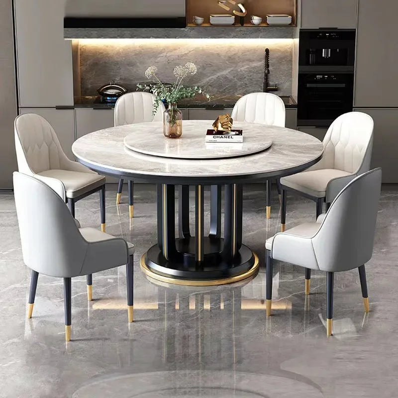 Round 6 People Dining Table Kitchen Living Room Dressing Dinning Table Set